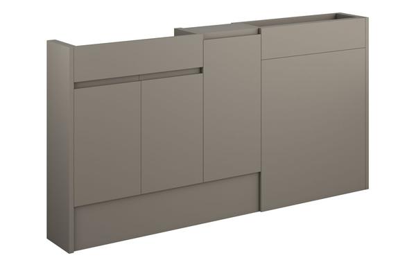 Clarence 1536mm Slim Basin  WC & 1 Door Unit Pack - Matt Stone (Oak Cab)